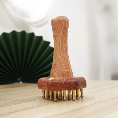 Rosewood & Brass Meridian Brush, Full Body Massage Tool