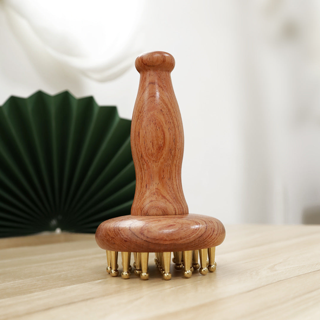 Rosewood & Brass Meridian Brush, Full Body Massage Tool