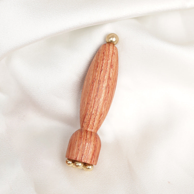 Rosewood & Brass Bead Massage Stick, Facial Gua Sha Tool