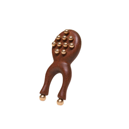 Sandalwood & Brass Frog Massager, Multi-Function Gua Sha Tool