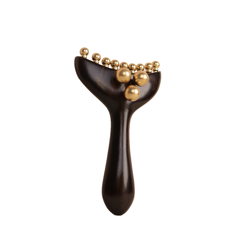 Green & Purple Sandalwood Brass Body Massager, Multi-functional Gua Sha Tool