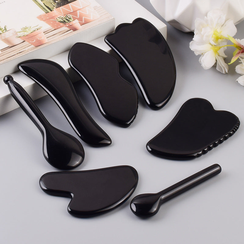 Natural Obsidian Gua Sha Board Series– Facial & Body Massage Tool