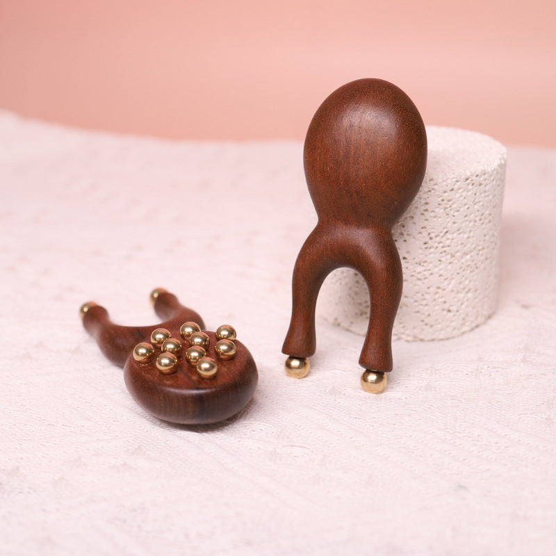 Sandalwood & Brass Frog Massager, Multi-Function Gua Sha Tool