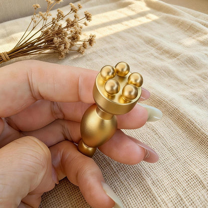 Solid Brass Lotus Eye & Facial Massager, Acupoint Gua Sha Tool