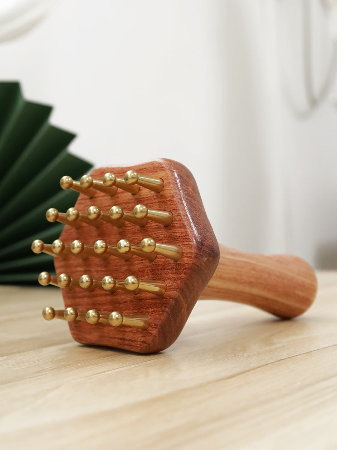 Rosewood & Brass Meridian Brush, Full Body Massage Tool