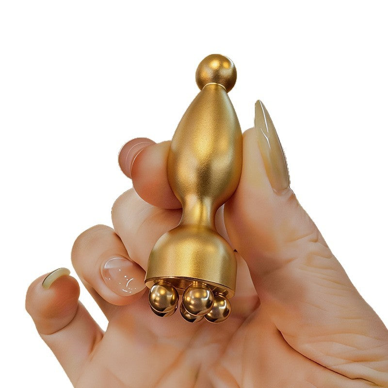 Solid Brass Lotus Eye & Facial Massager, Acupoint Gua Sha Tool