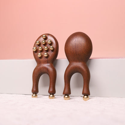 Sandalwood & Brass Frog Massager, Multi-Function Gua Sha Tool