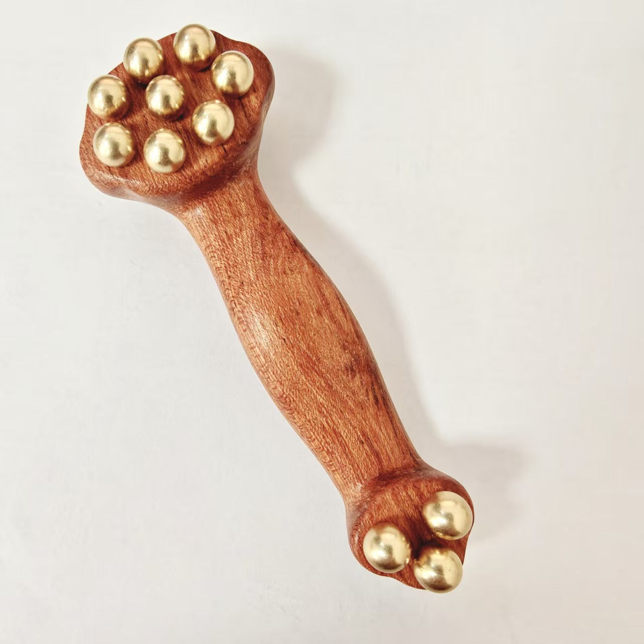 Green Sandalwood & Brass Bead Massage Comb, Portable Gua Sha Tool