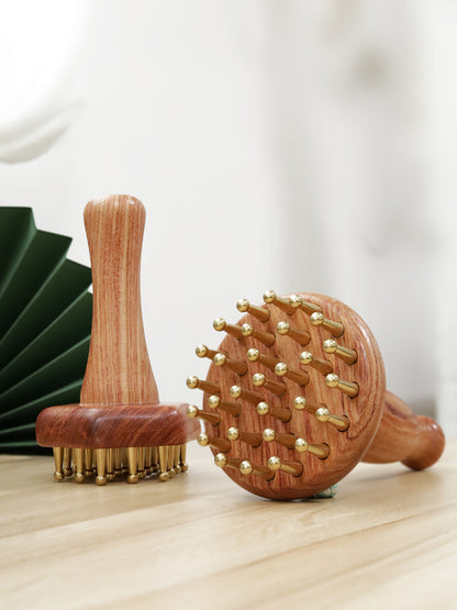Rosewood & Brass Meridian Brush, Full Body Massage Tool