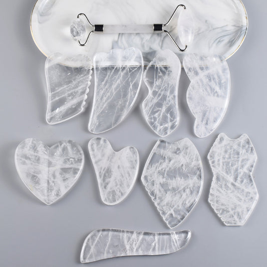 Natural White Crystal Gua Sha & Massage Tool Series